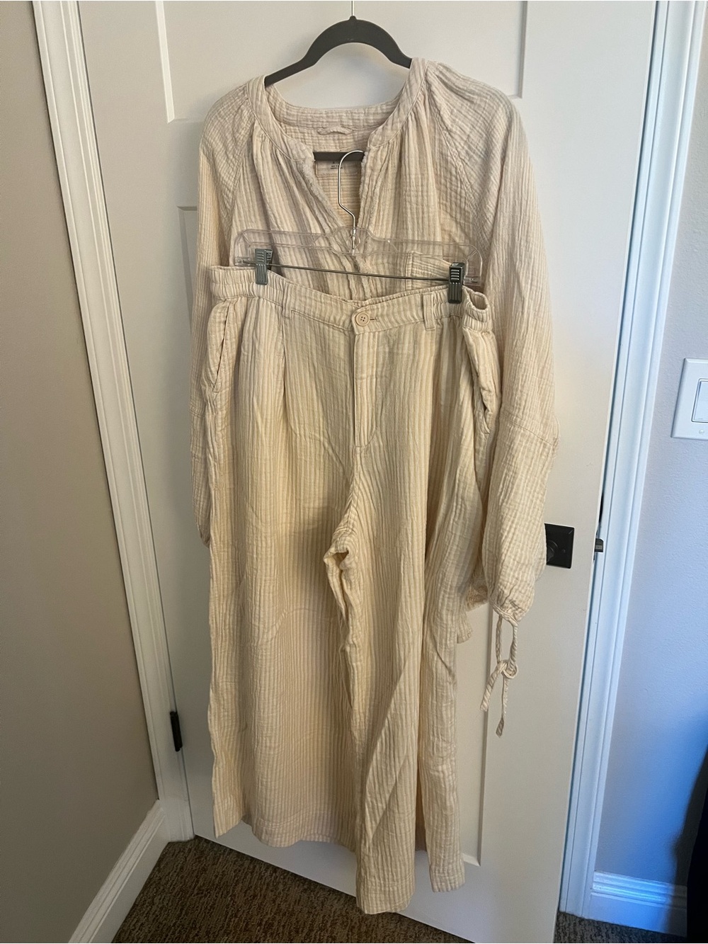 aerie Light Cream 100% Cotton Two-Piece Set - Picture 12 of 15